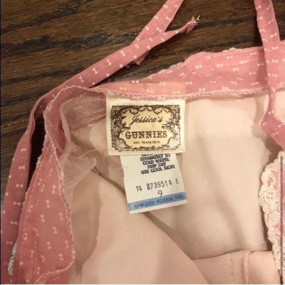 Vintage Gunne Sax blush w/ lace halter maxi dress - Picture 16 of 16